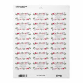 rode winterbessen vakantie retouradreslabel etiket (Full Sheet)