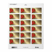 Rode Winterbloem Kerst Adreslabel Etiket (Full Sheet)