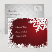 Rode winterbruiloft Dank je Briefkaart (Voorkant / Achterkant)