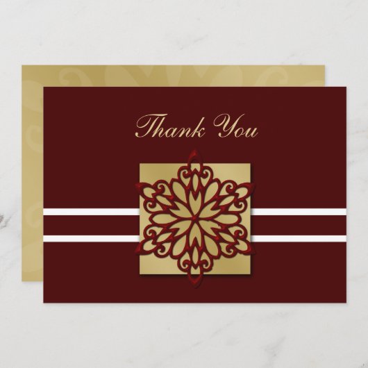 Rode winterbruiloft Dank je Kaart (Voorkant / Achterkant)