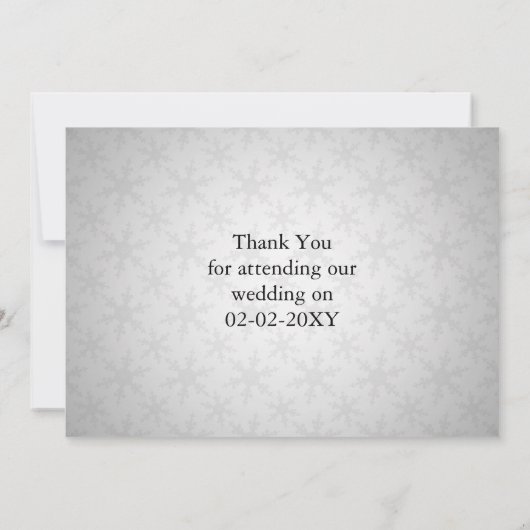 Rode winterbruiloft Dank je Kaart (Achterkant)