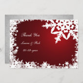 Rode winterbruiloft Dank je Kaart (Voorkant / Achterkant)