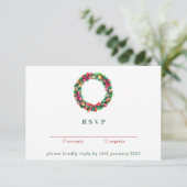 Rode winterkerstversiering — antwoord hierop kaart (Staand voorkant)