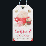 Rode Winterkoekjes en Chocolade Verjaardag Cadeaulabel<br><div class="desc">Voeg een zoete finishing touch toe aan je winter verjaardagsfeest favorieten met deze feestelijke rode Cookies & Cocoa thema gift tag, aangepast voor een 5e verjaardagsfeest! Ontworpen met een gezellige beker geklopte cocoa, cupcake, poinsettia, kaneelstokjes, sneeuwvlokken en feestelijke accenten, is deze tag perfect om te bevestigen aan behandelzakken, koekdozen, cacaomix,...</div>