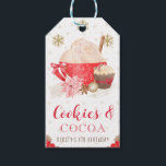 Rode Winterkoekjes en Chocolade Verjaardag Cadeaulabel<br><div class="desc">Voeg een zoete finishing touch toe aan je winter verjaardagsfeest favorieten met deze feestelijke rode Cookies & Cocoa thema gift tag, aangepast voor een 5e verjaardagsfeest! Ontworpen met een gezellige beker geklopte cocoa, cupcake, poinsettia, kaneelstokjes, sneeuwvlokken en feestelijke accenten, is deze tag perfect om te bevestigen aan behandelzakken, koekdozen, cacaomix,...</div>