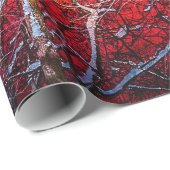 Rode winternacht cadeaupapier (Rol Hoek)