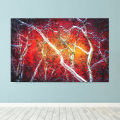 Rode winternacht canvas afdruk (Insitu (Houten vloer))