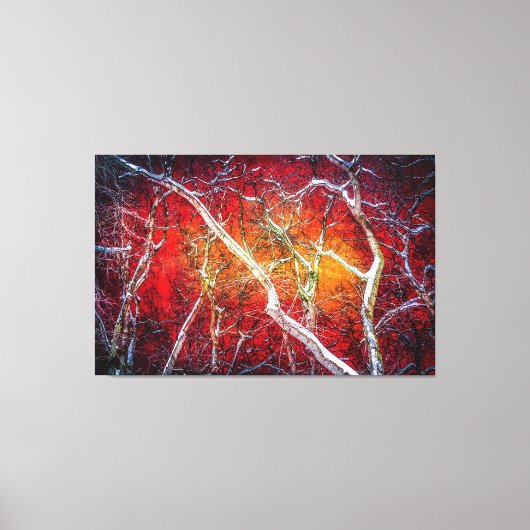 Rode winternacht canvas afdruk (Voorkant)