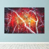 Rode winternacht canvas afdruk (Insitu (Houten vloer))