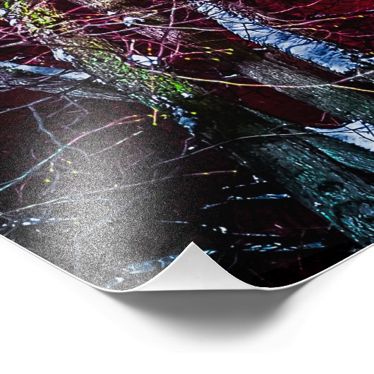 Rode winternacht foto afdruk (Hoek)