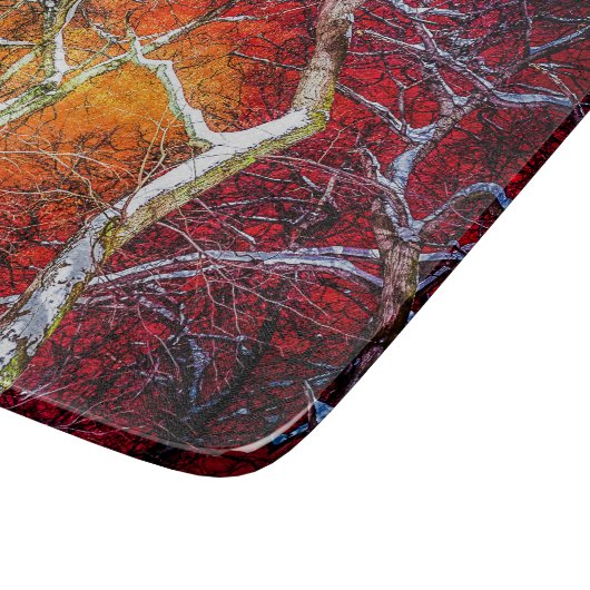 Rode winternacht snijplank (Hoek)