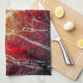 Rode winternacht theedoek (Quarter Fold)