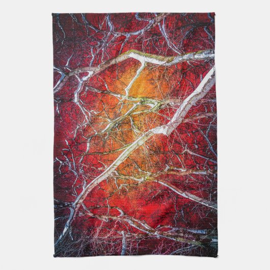 Rode winternacht theedoek (Verticaal)
