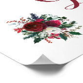 Rode winterpinda's bouquet-kaarten en trouwbord poster (Hoek)