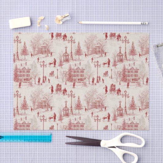  rode winterscène tissuepapier (Craft)