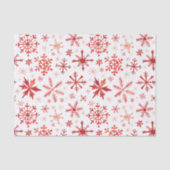 Rode wintervlokken Waterverf Snowflakes Tissuepapier (Voorkant)