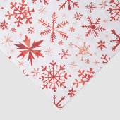 Rode wintervlokken Waterverf Snowflakes Tissuepapier (Detail)