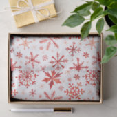 Rode wintervlokken Waterverf Snowflakes Tissuepapier (Geschenk)