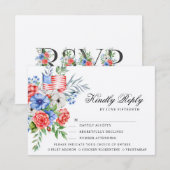 Rode Wit & Blauwe Boeket | Maaltijd Opties RSVP Ka (Voorkant / Achterkant)