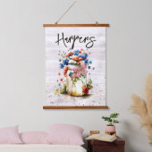 Rode Wit & Blauwe Familienaam Hangend Wandkleed (Slaapkamer)