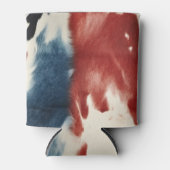 Rode Wit Blauwe Koeienprint Blikjeskoeler (Voorkant)