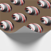 Rode Wit en Zwarte Gestreepte Bal Cadeaupapier (Hoek)