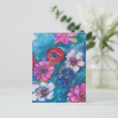 RODE WIT-KLEURSTROMEN IN BLAUW BRIEFKAART (Staand voorkant)