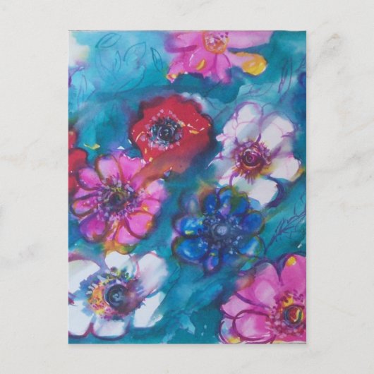 RODE WIT-KLEURSTROMEN IN BLAUW BRIEFKAART (Voorkant)