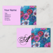 RODE WIT-KLEURSTROMEN IN BLAUWE MONOGRAM VISITEKAARTJE (Voorkant / Achterkant)