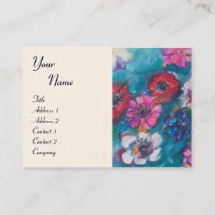 RODE WIT-KLEURSTROMEN IN BLAUWE MONOGRAM VISITEKAARTJE