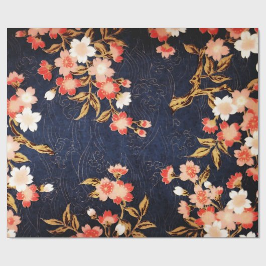 RODE WIT-SPRINGSTROMEN, DIEPBLAUWE VLOEISTOF CADEAUPAPIER (Vlak)