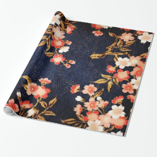 RODE WIT-SPRINGSTROMEN, DIEPBLAUWE VLOEISTOF CADEAUPAPIER
