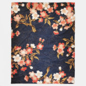 RODE WIT-SPRINGSTROMEN, DIEPBLAUWE VLOEISTOF FLEECE DEKEN (Voorkant)