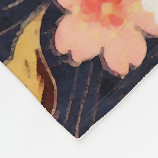 RODE WIT-SPRINGSTROMEN, DIEPBLAUWE VLOEISTOF FLEECE DEKEN (Hoek)