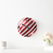 RODE WIT STRIPE PATRIOTISCHE WALL CLOCK RONDE KLOK (Huis)