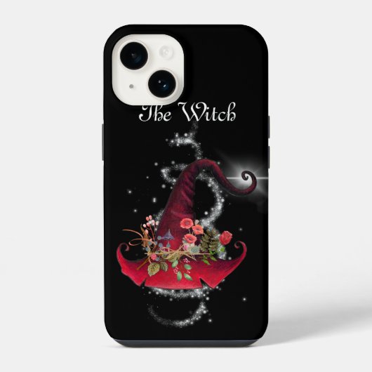 Rode Witches Pet Floral Black iPhone Hoesje (Achterkant)