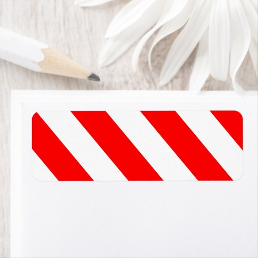 Rode witte aandachtsstrepen etiket (Insitu)