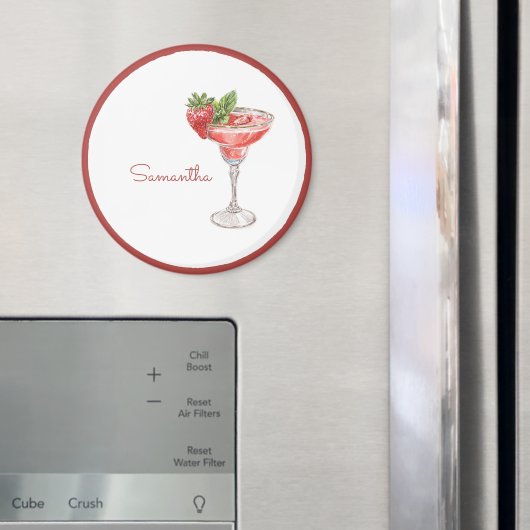 Rode Witte Aardbei Cocktail Drank Magneet (Insitu (Koelkast))