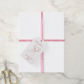 Rode witte abstracte rendier moderne Kerstmis Cadeaulabel (Met Touw)