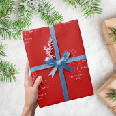 Rode witte abstracte rendier moderne Kerstmis Cadeaupapier