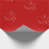 Rode witte abstracte rendier moderne Kerstmis Cadeaupapier (Hoek)