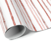 Rode Witte Abstracte Strepen Verjaardag Cadeaupapier (Rol Hoek)