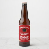 Rode Witte Afstudeerfeest Persoonlijk Afstudeerfee Bier Etiket (Voorkant)