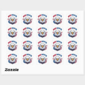 Rode Witte Amerikaanse Vlag Patriottisch Vierkante Sticker (Vel)