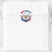 Rode Witte Amerikaanse Vlag Patriottisch Vierkante Sticker (Tas)