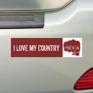 rode witte Amerikaanse vuistslag en Tattoo Amerika Bumpersticker