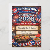 Rode Witte Amerika's 250e 4e Juli BBQ Kaart (Voorkant)