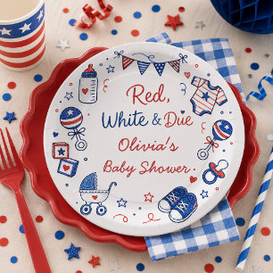 Rode Witte Babybordjes Papieren Bordje