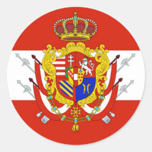 Rode Witte Banier Groothertogdom Toscane Ronde Sticker