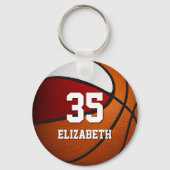 rode witte basketbal eind seizoen banket gunst sleutelhanger (Voorkant)